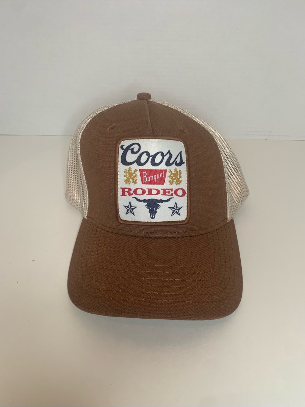 Coors Banquet Rodeo Trucker Hat Brown Mesh Snapback Bull Western Cap NWT